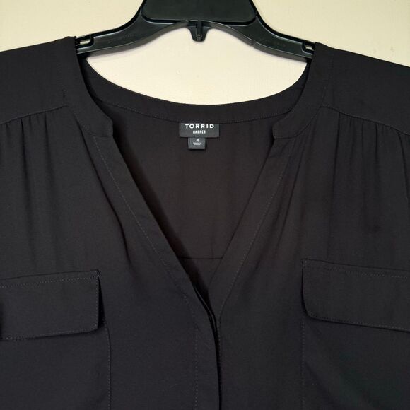 TORRID woman's plus size 4X Harper Georgette pullover 3/4 sleeve blouse top - Picture 5 of 14